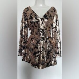 Nikibiki Black and Gold Sequin Jumpsuit